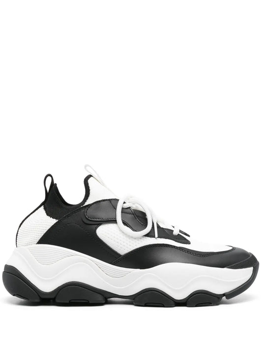 Michael Kors Atlas sneakers, black and white with chunky rubber sole, lace-up