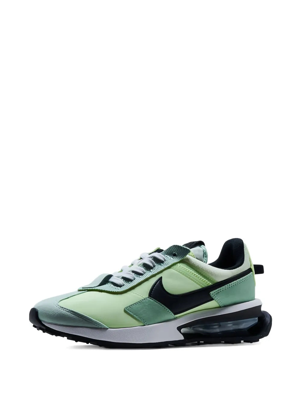 Nike Air Max Pre-Day sneakers side view in light green with black accents
