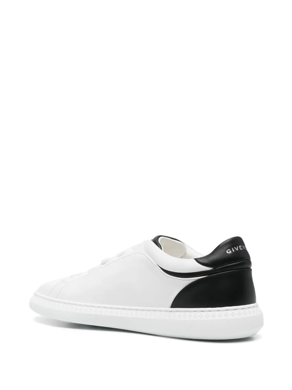 Givenchy white sneakers with black heel and contrast trim, low-profile sole