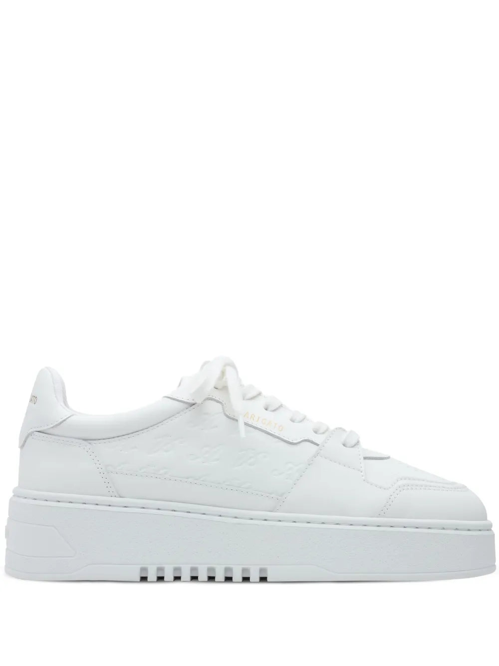 White low-top sneaker with lace-up front and platform sole