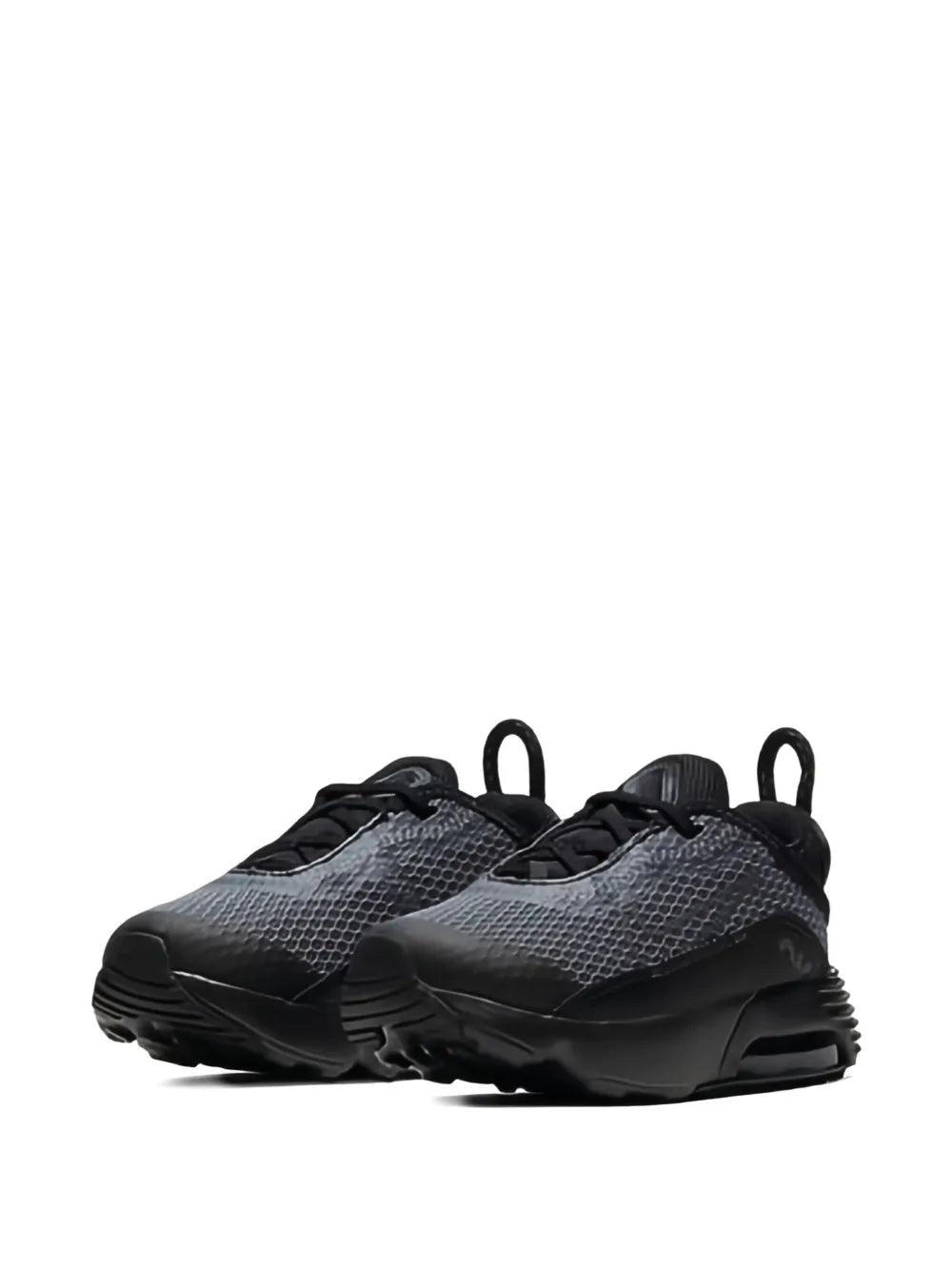 Air Max 2090 sneaker, black knit upper, lace-up style, layered low-profile sole