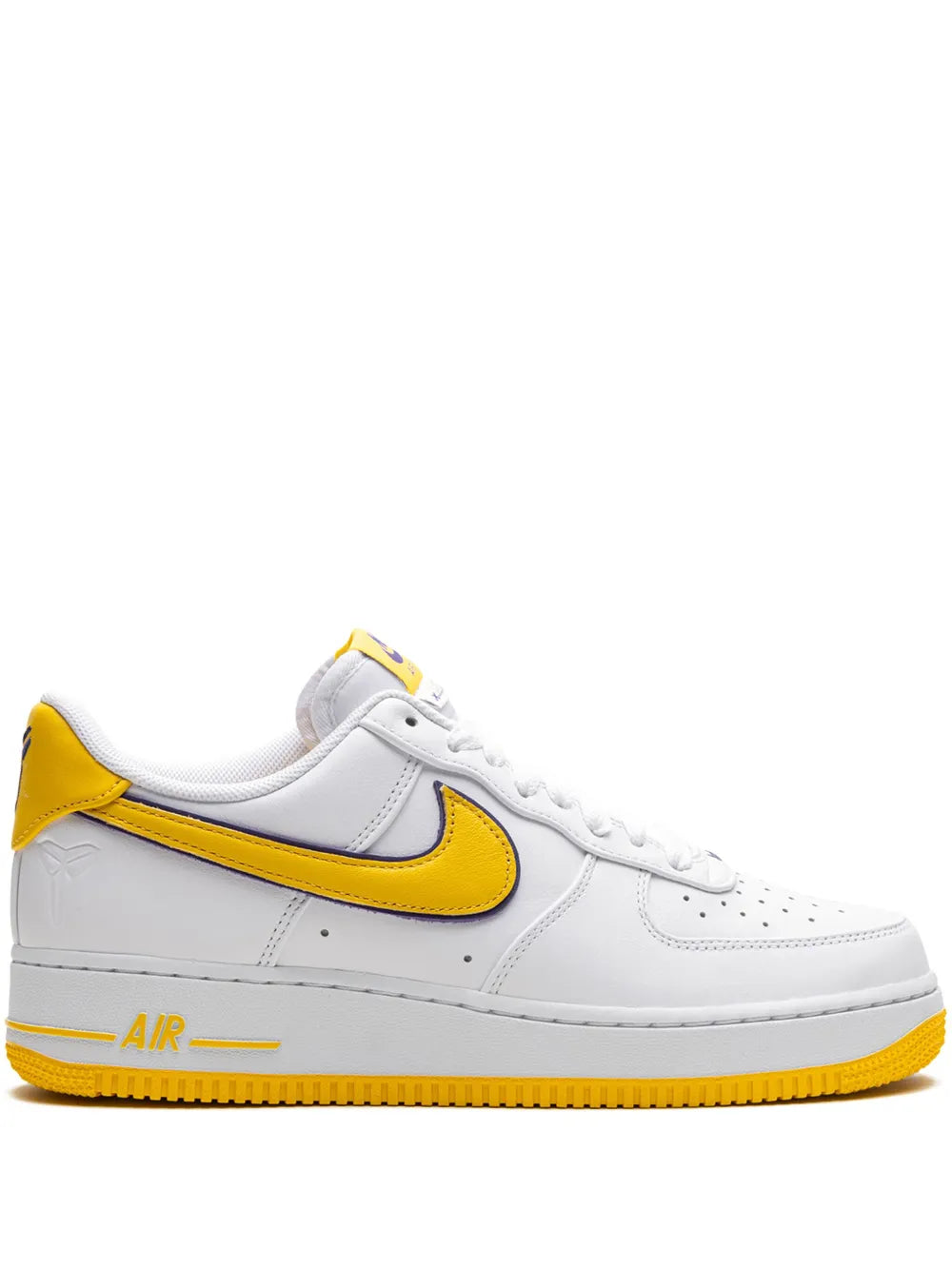 Nike Air Force 1 Low Retro sneakers, white with yellow Swoosh and yellow rubber sole