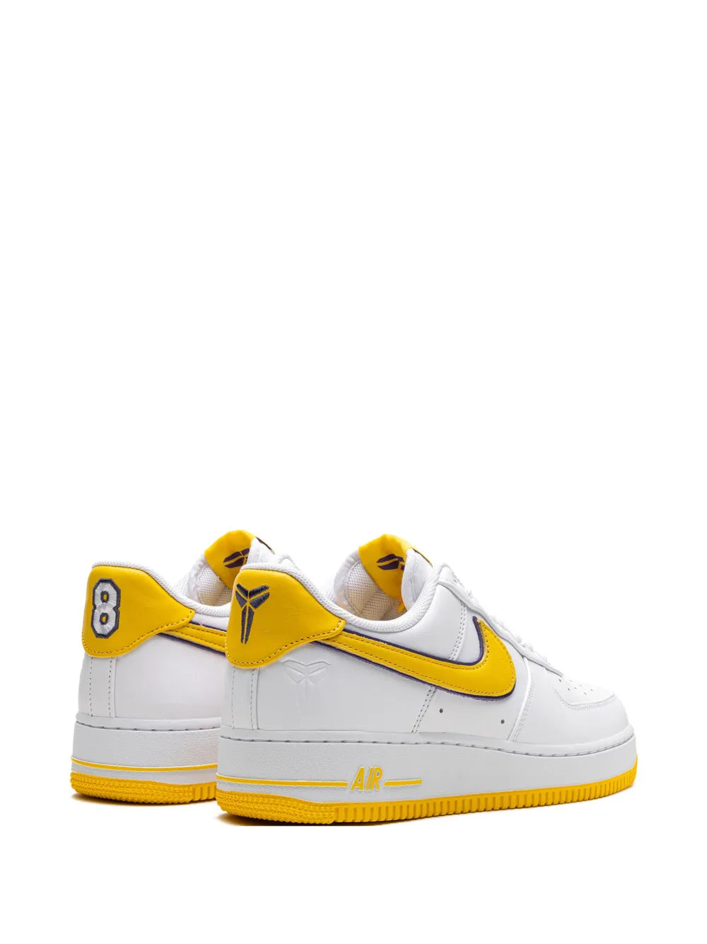 Nike Air Force 1 Low Retro sneakers, white with yellow heel panel and Swoosh detail