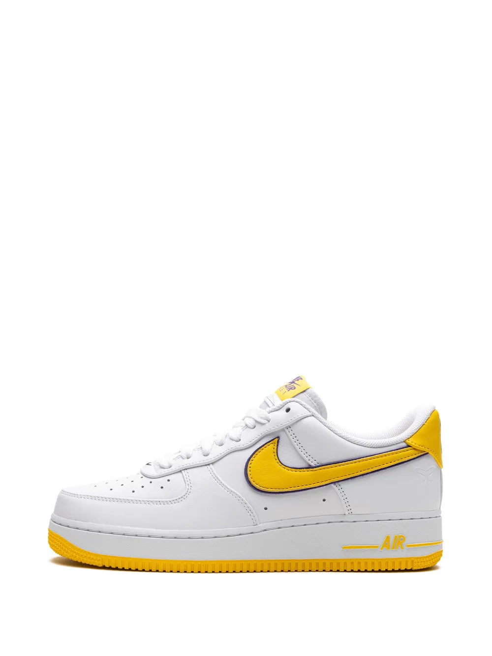 Nike Air Force 1 Low Retro sneakers, white upper with yellow Swoosh and Air branding