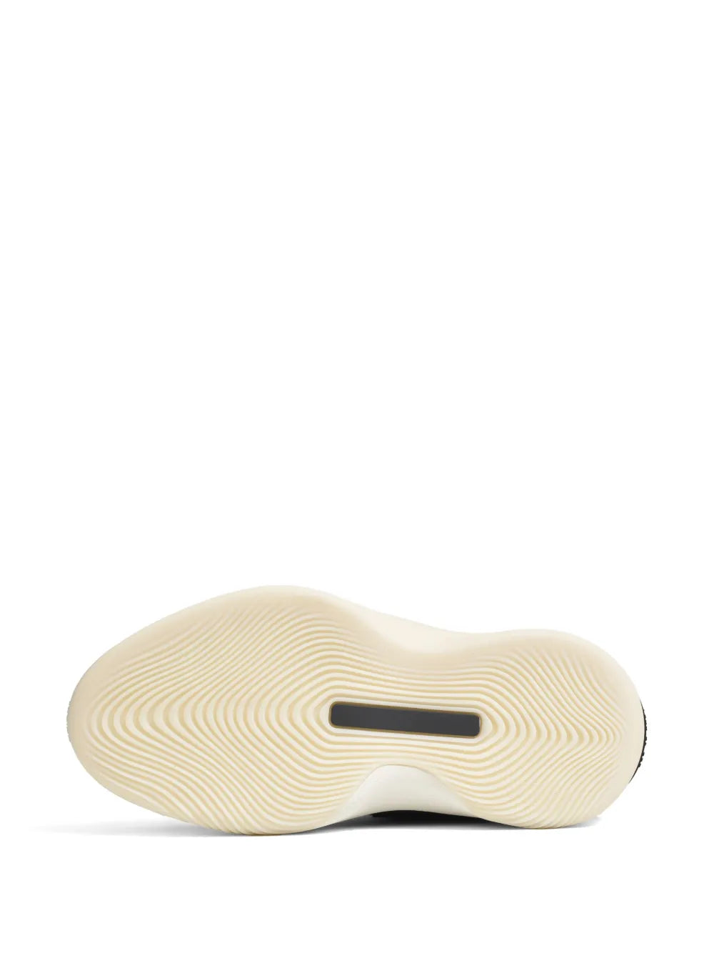 Cream rubber outsole with wavy traction pattern
