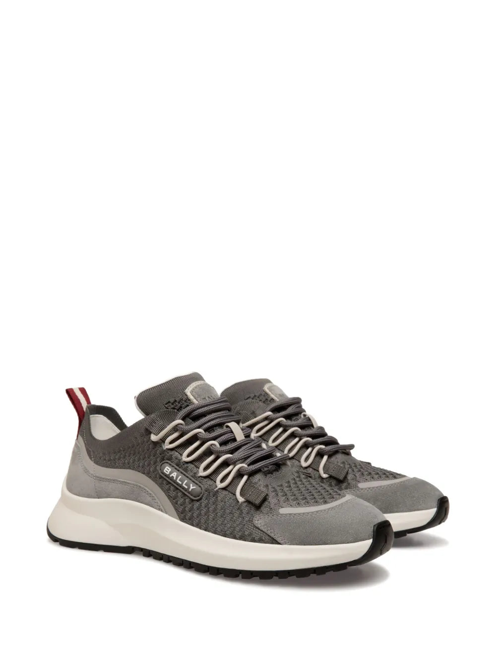 Bally grey lace-up trainers with contrast panels and chunky white midsole