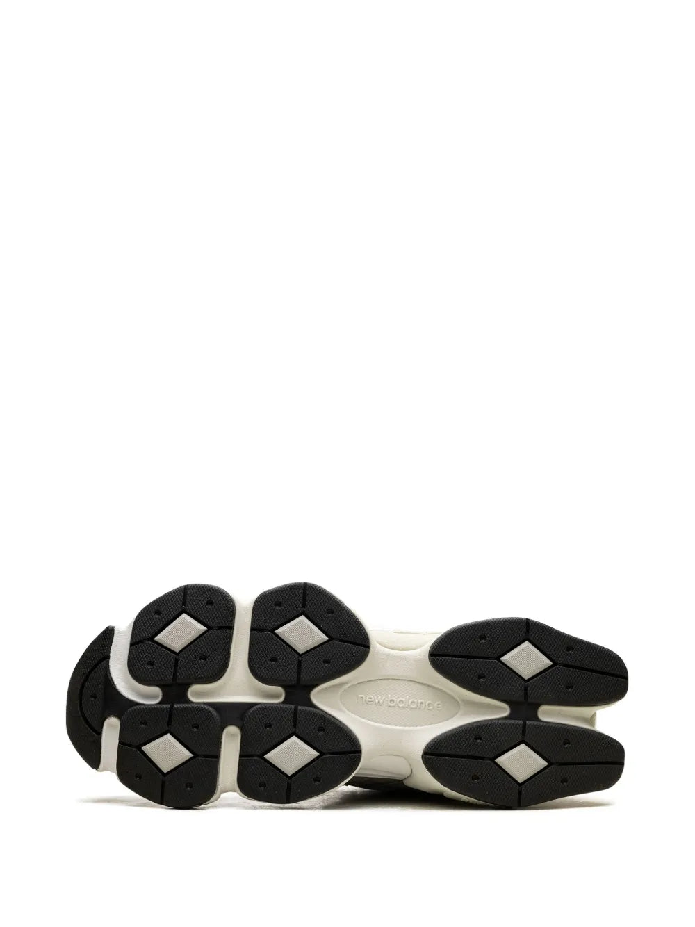 Rubber outsole for New Balance 9060 sneakers, hex tread pattern, black and grey