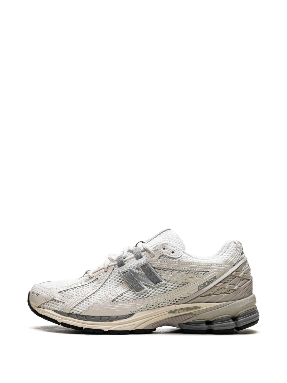 New Balance 1906R grey-and-beige lace-up sneakers, front side view