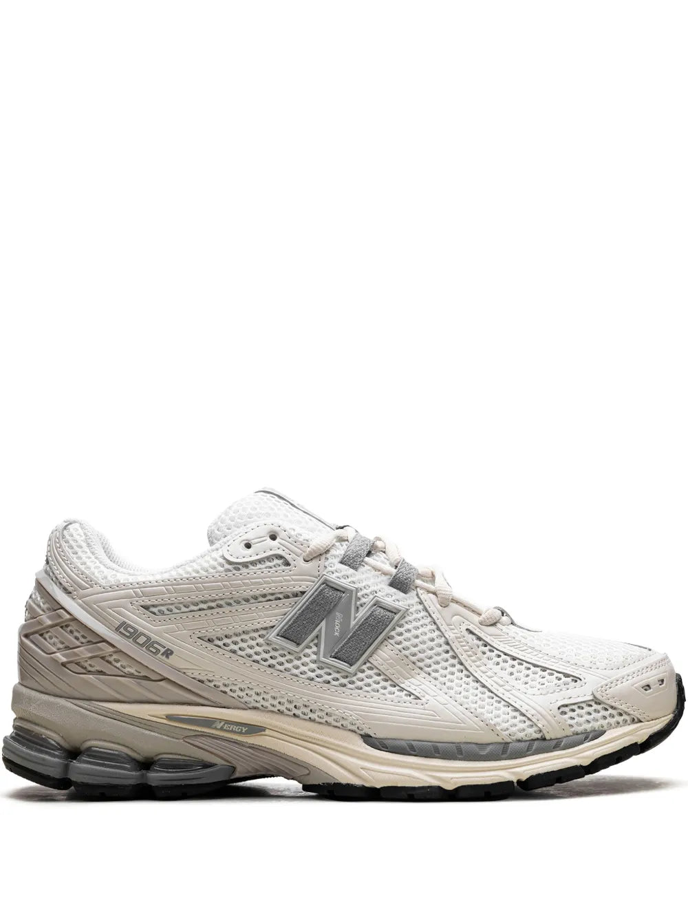 New Balance 1906R beige and grey lace-up sneakers with N logo and chunky sole
