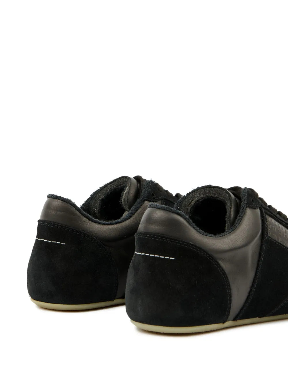 Black MM6 Maison Margiela sneakers with suede-look panels at heel and side