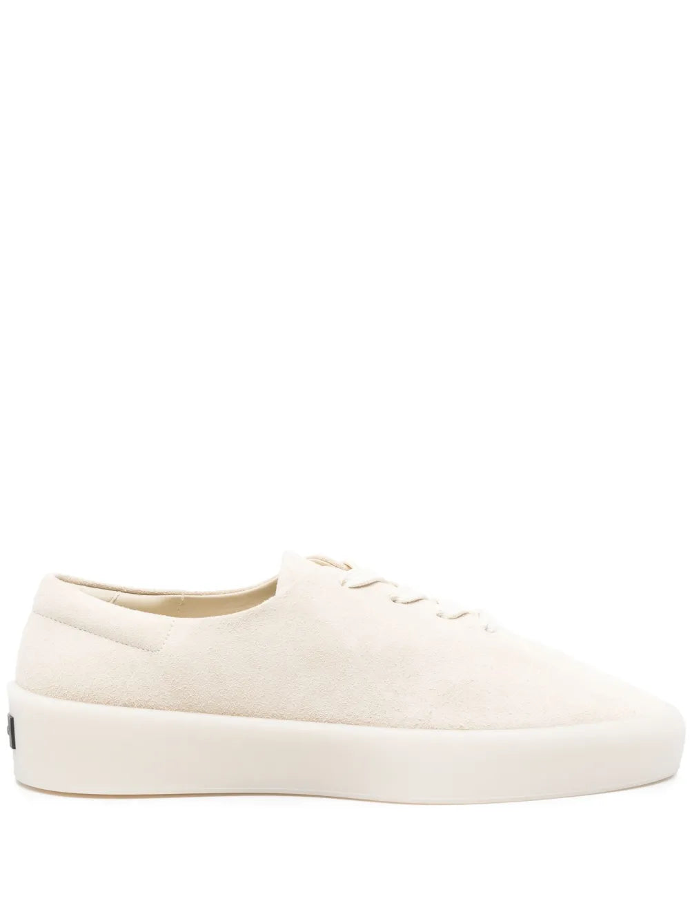 Fear Of God light beige suede low-top sneakers, lace-up with off-white sole