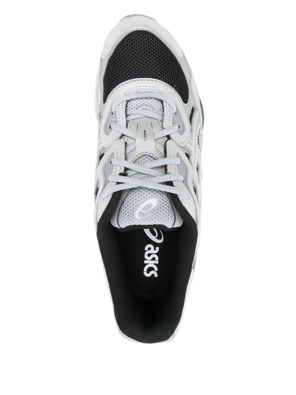 Asics Gel-Nyc lace-up sneaker with white upper, black sockliner, and textured tongue