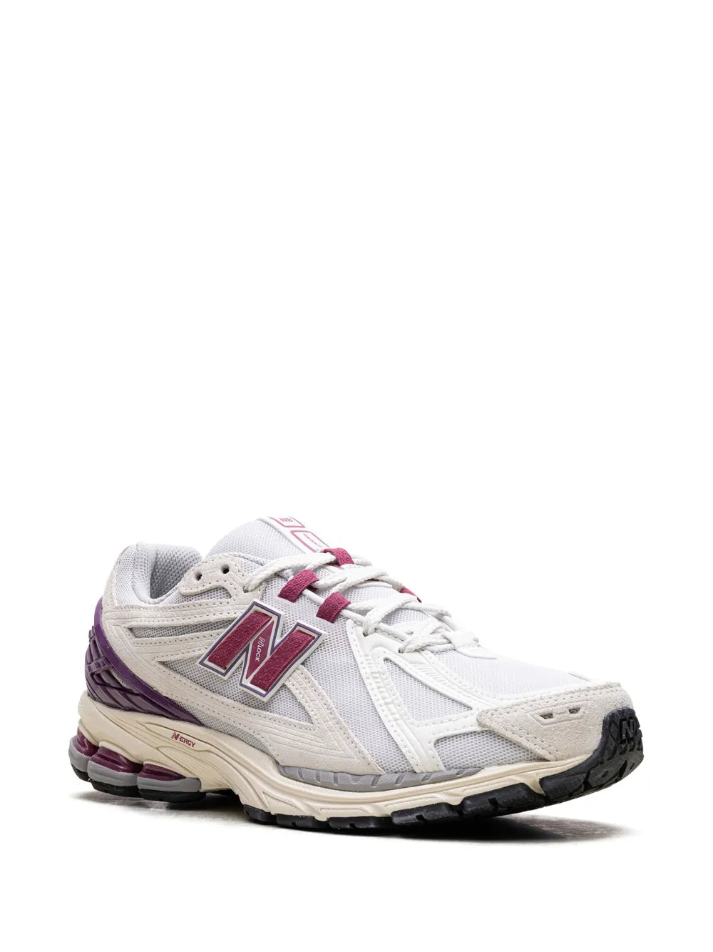 New Balance 1906R lace-up sneakers, white panels with magenta/purple overlays