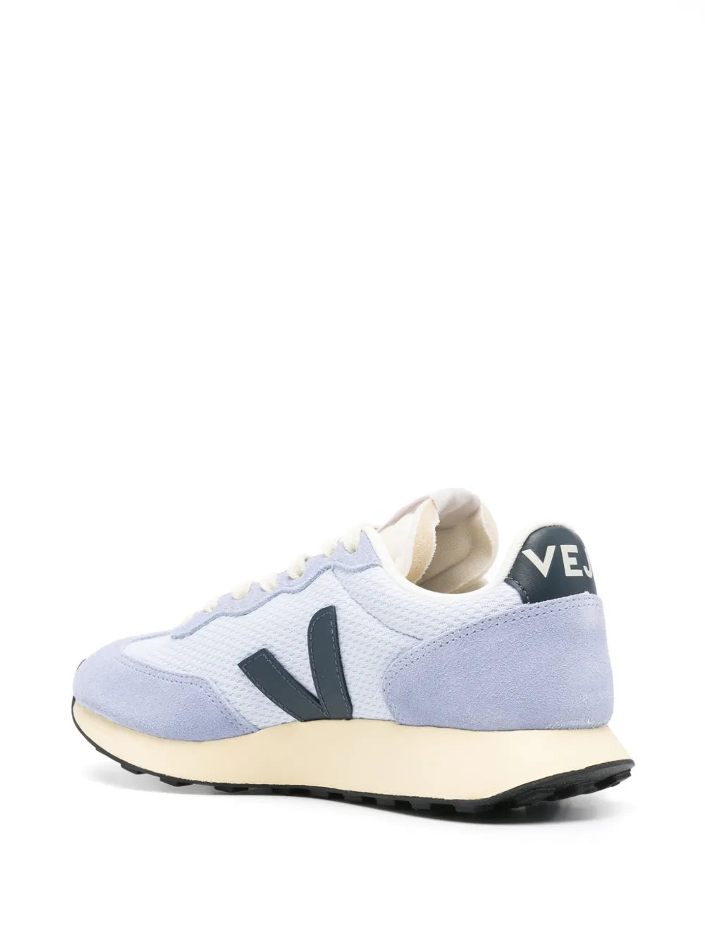 VEJA Rio Branco II light blue sneaker with VEJA logo on heel tab and beige laces