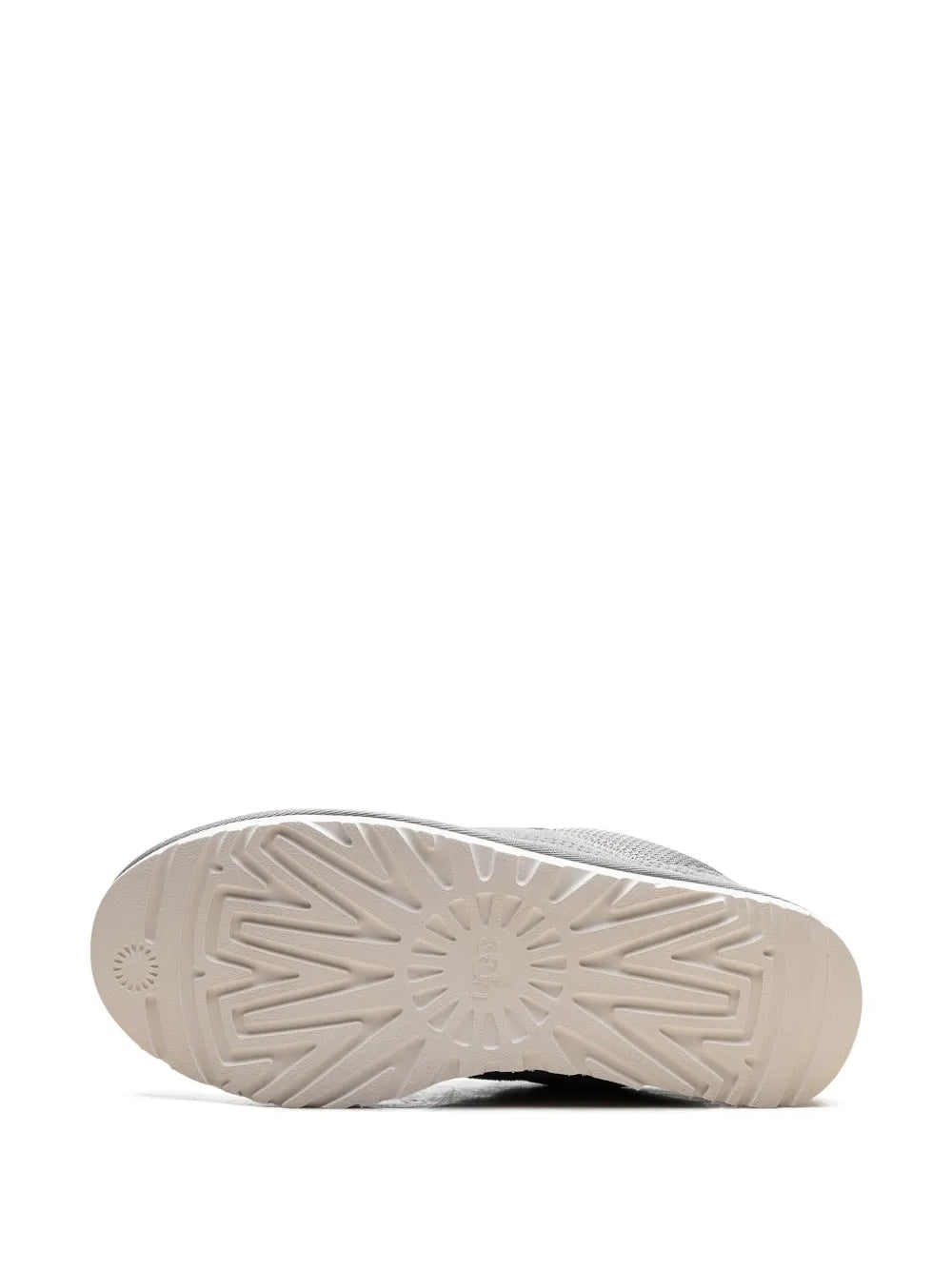 UGG Lowmel Lo grey sneaker outsole tread detail on light rubber sole