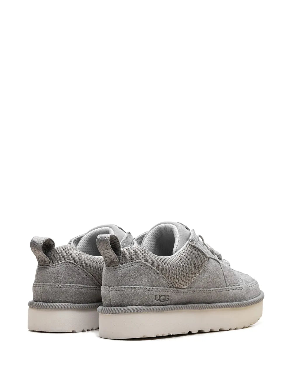 UGG Lowmel Lo grey low-top sneaker, heel tab and cushioned ankle collar