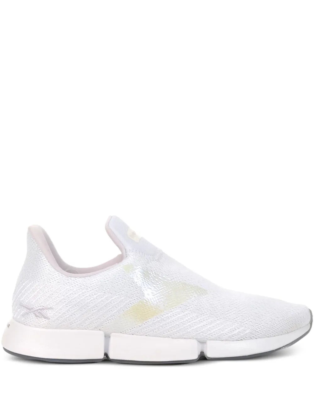 Reebok Dailyfit Dmx white slip-on sneakers, knit upper, cushioned sole