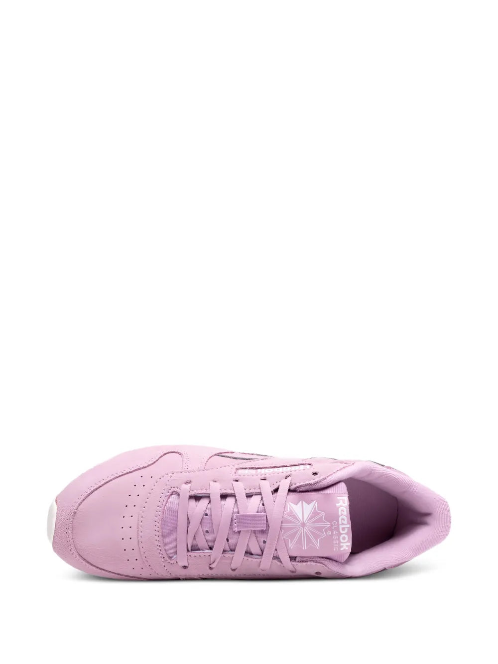 Pink lace-up sneaker with padded collar and visible inner lining