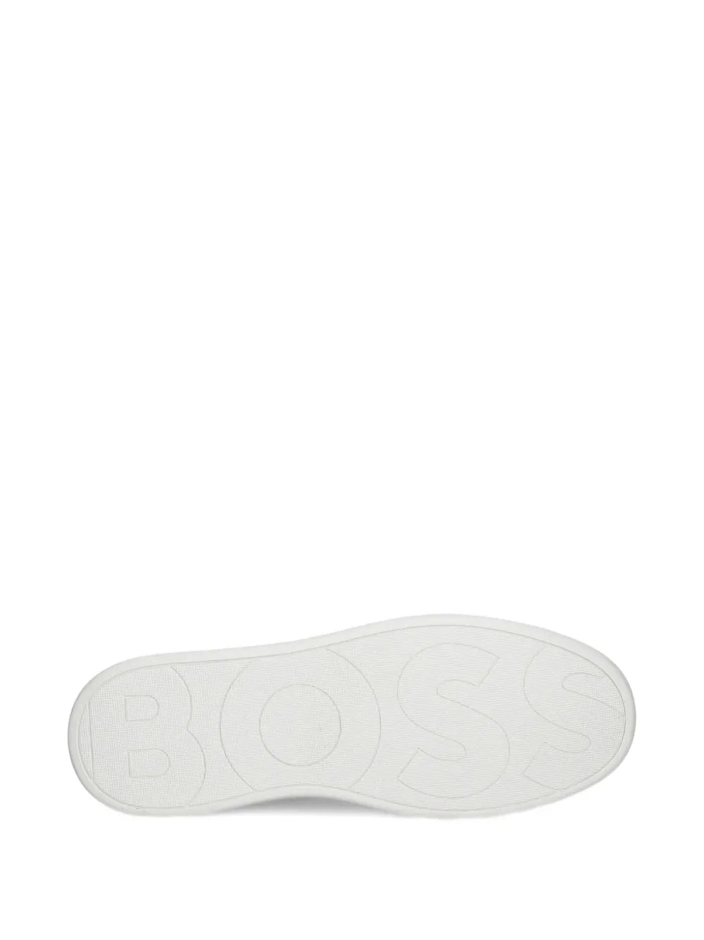 White rubber outsole with tread and embossed BOSS letters