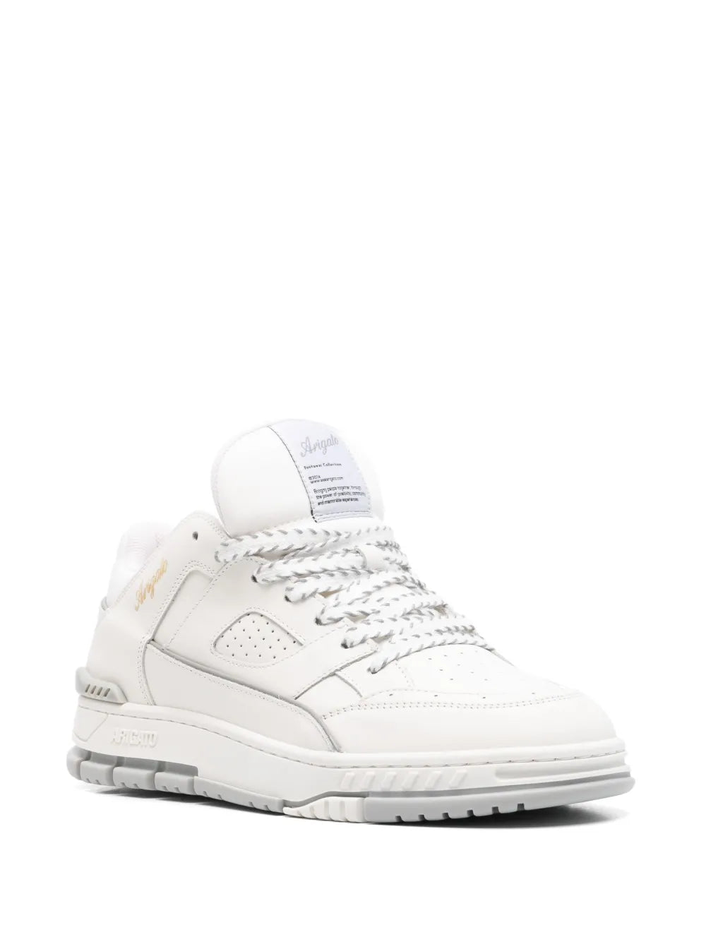 Axel Arigato Area Lo white sneakers, side view, lace-up, perforated panel, sole