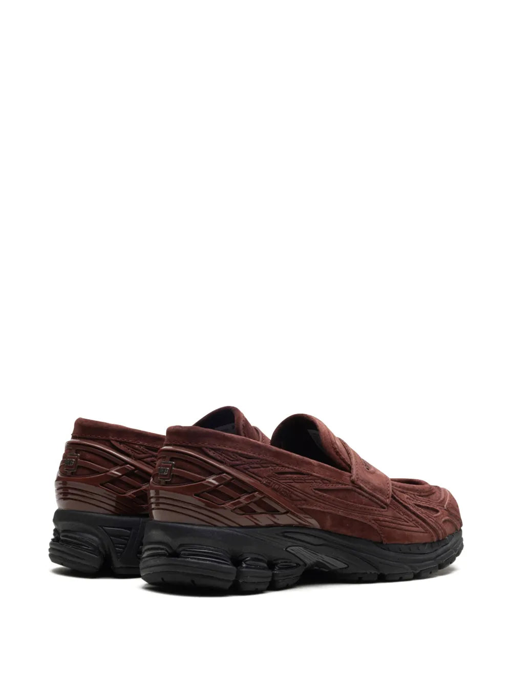 New Balance 1906L chestnut brown sneakers, rear side view showing heel and overlays