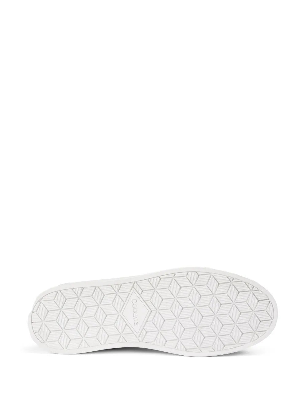White sneaker outsole with geometric tread pattern