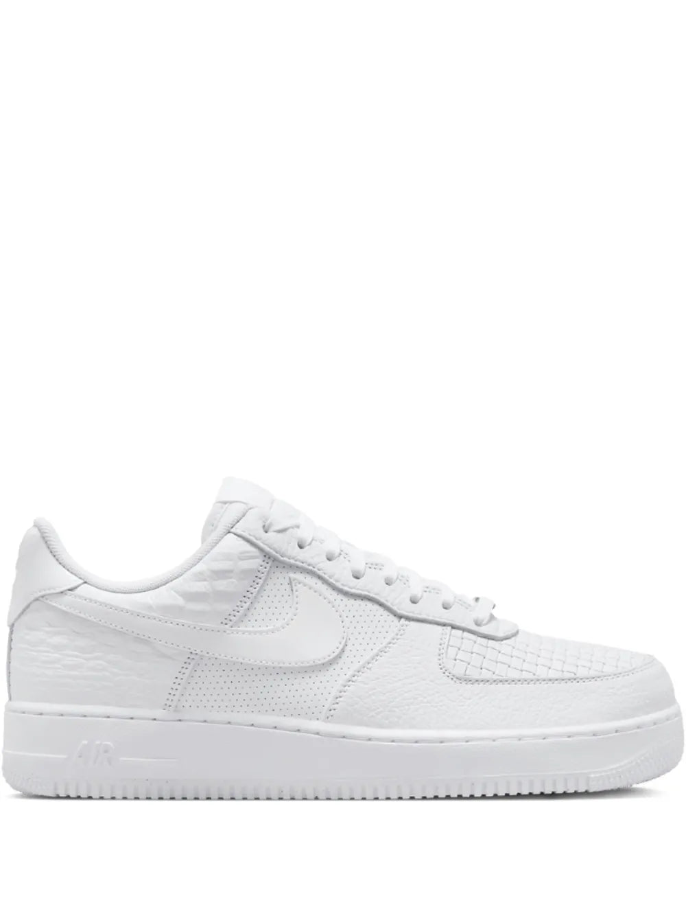 Nike Air Force 1 Low PRM low-top sneakers, white leather with swoosh and lace-up