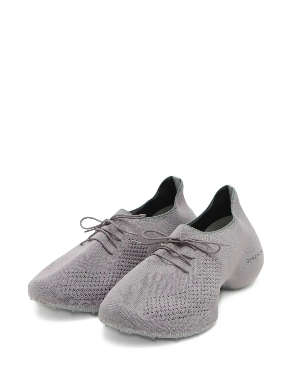 Givenchy TK-360 grey lace-up knit sneakers, pair view with black insoles