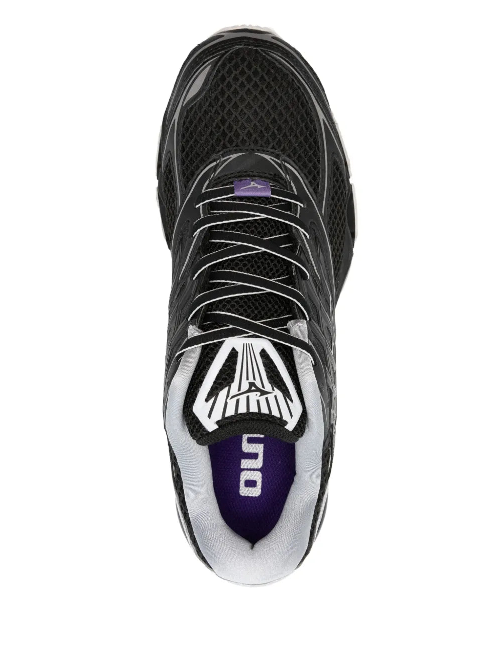 Black Mizuno Wave Prophecy LS sneakers, lace and tongue detail, white sole