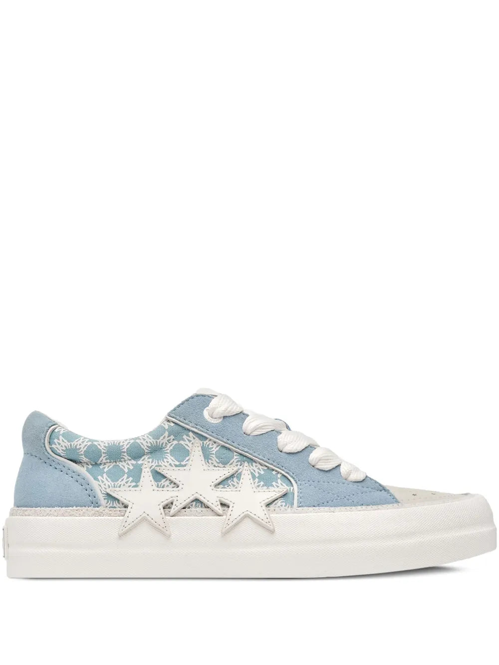 Amiri Sunset Skate trainers in light blue with white star appliqués and white sole