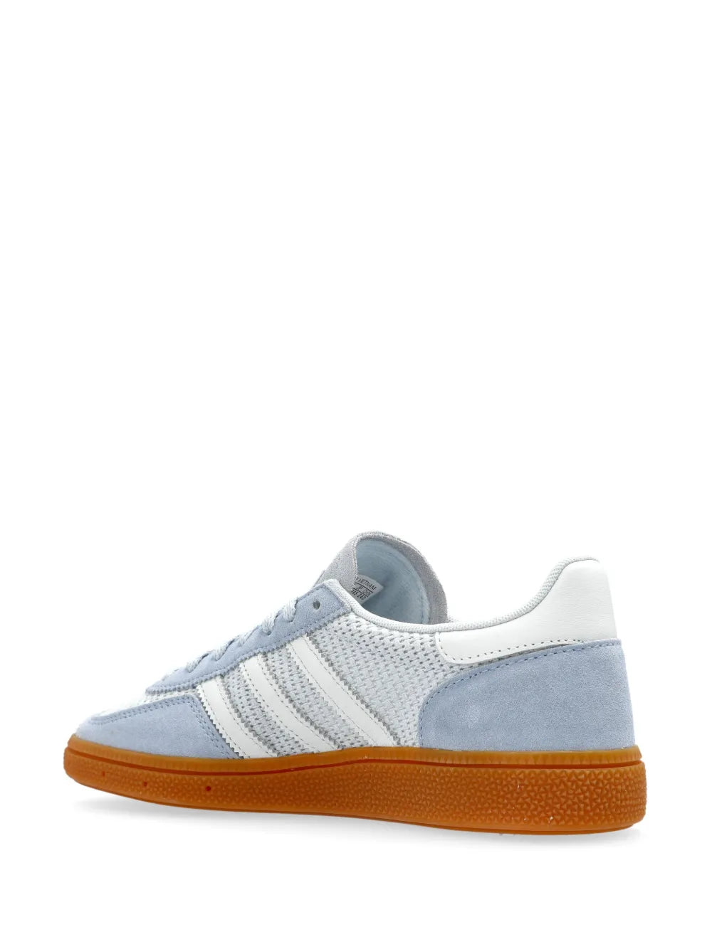 Light blue adidas Spezial low-top sneakers with gum sole and cushioned collar