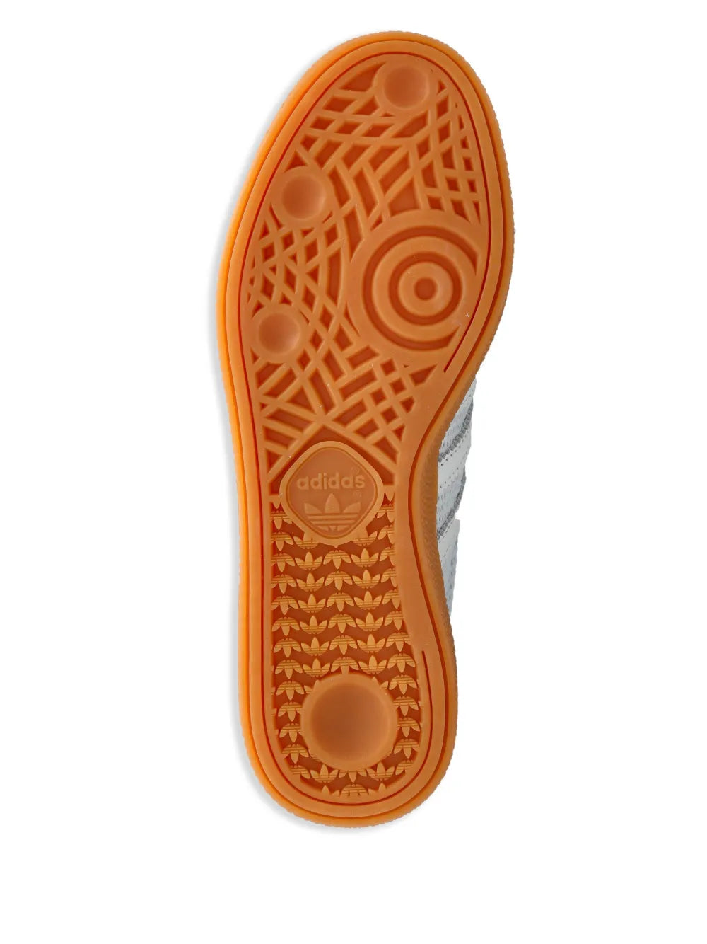 Orange gum outsole for adidas Spezial sneakers with detailed traction pattern
