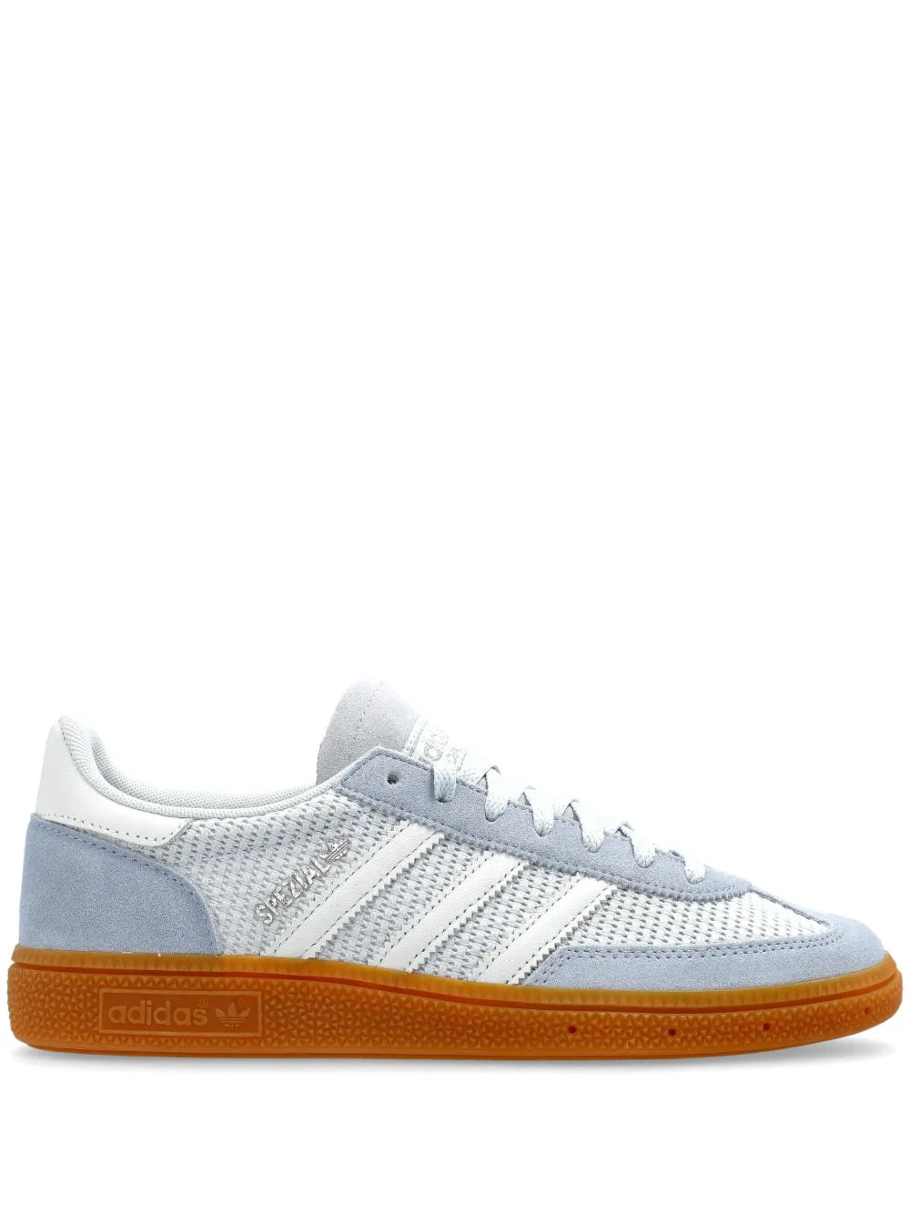 Light blue adidas Spezial low-top sneakers with suede overlays and gum sole