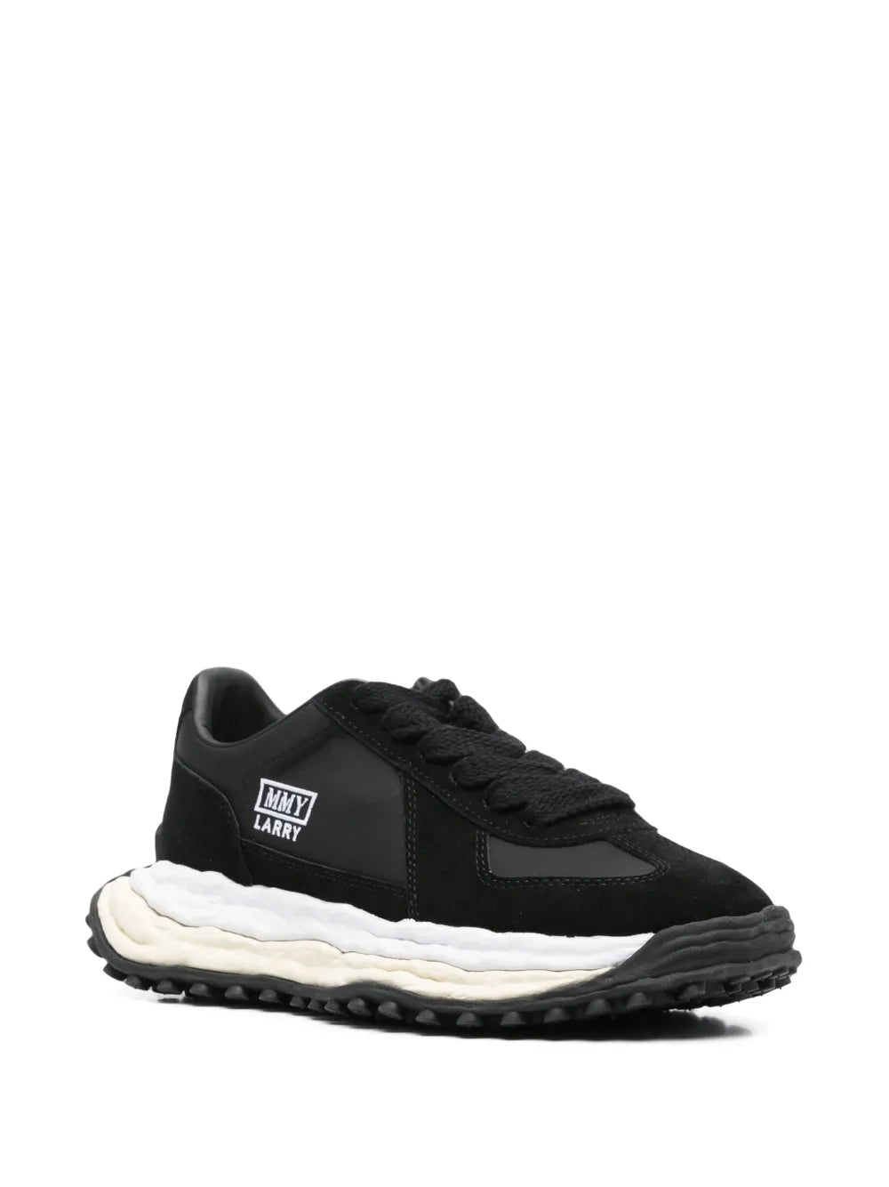 Maison MIHARA YASUHIRO Larry black lace-up sneakers, white midsole and treaded outsole