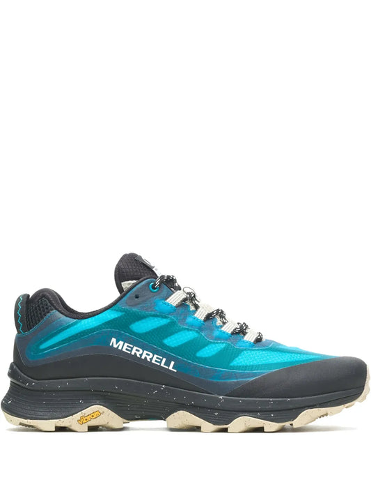 Merrell blue trail sneakers with lace-up and rugged rubber outsole