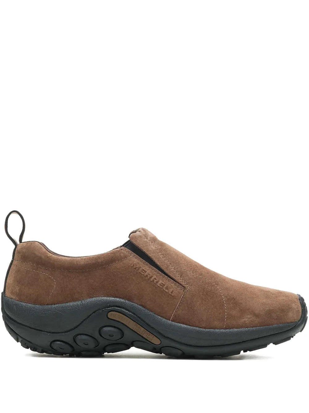 Merrell Jungle Moc slip-on trainers in dark brown suede with black rubber sole