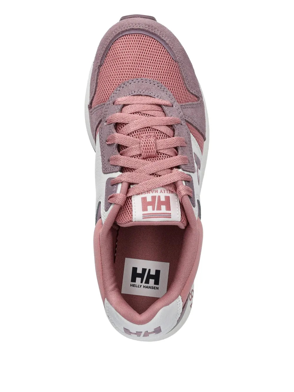 Pink lace-up sneaker with mesh panel and Helly Hansen tongue label