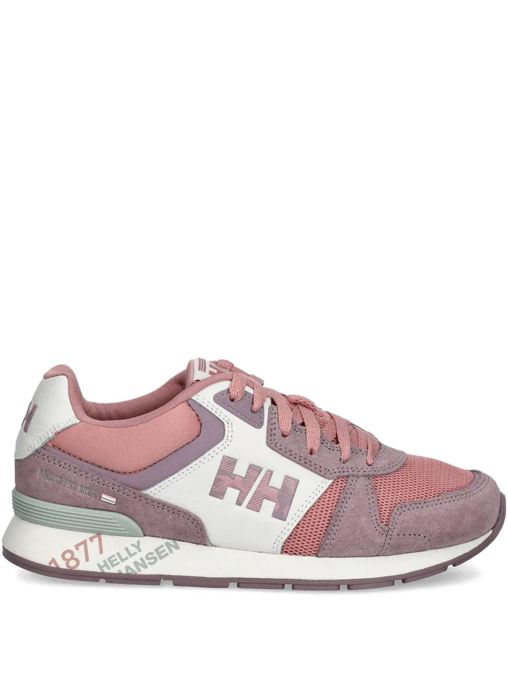 Pink mesh-panel low-top sneaker with white side panel and HH logo