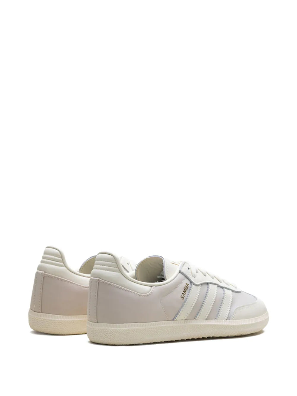 Off-white adidas Samba OG sneakers with heel tab and side three-stripe panels