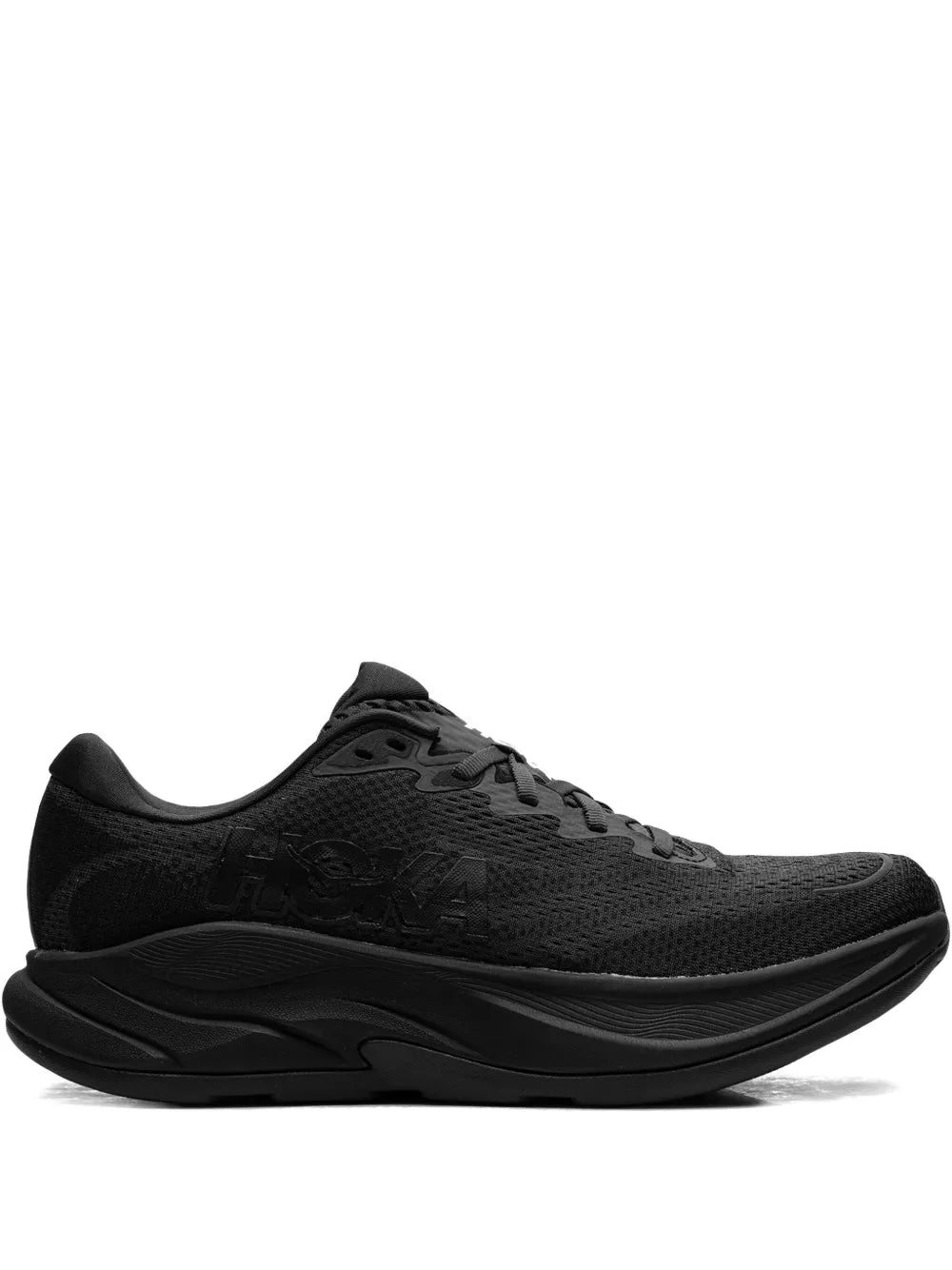 Hoka Rincon 4 black running sneakers with lace-up mesh upper and cushioned sole