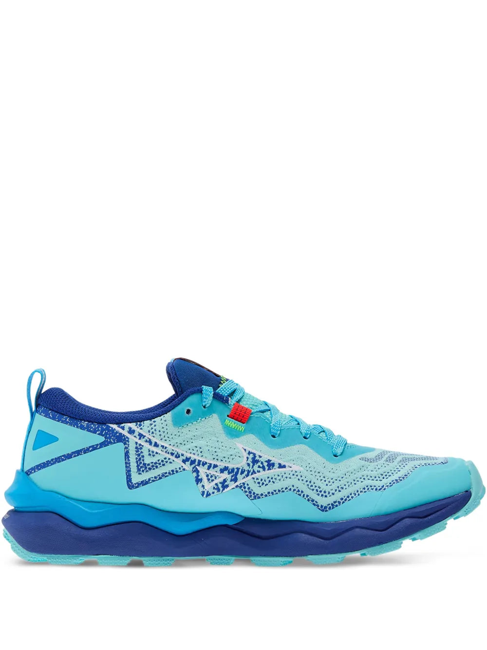 Mizuno Wave Daichi 9 trail running shoe in light blue with navy accents