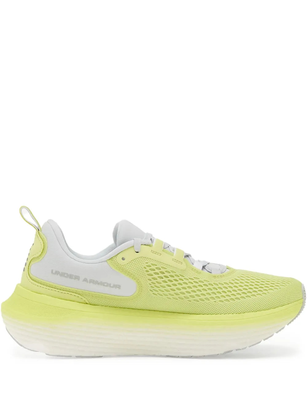 Under Armour Infinite Elite 2 mesh running shoe, lime green with white accents and laces