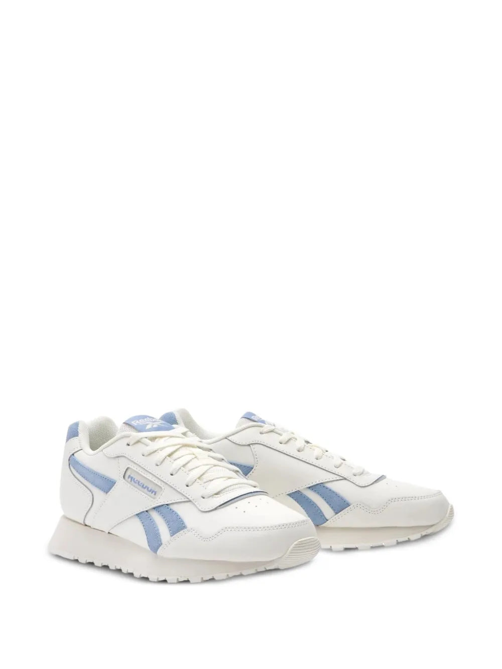 Reebok Glide low-top sneakers: white with light-blue panel stripes