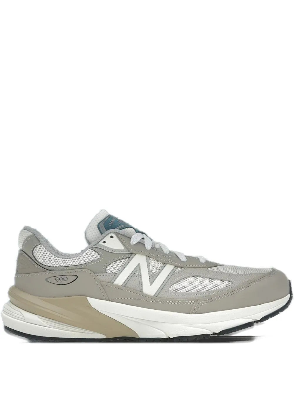 New Balance 990V6 sneakers in light mushroom and moonrock, side profile
