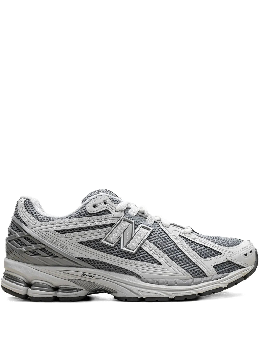 New Balance 1906R grey mesh lace-up sneakers with N logo and cushioned sole