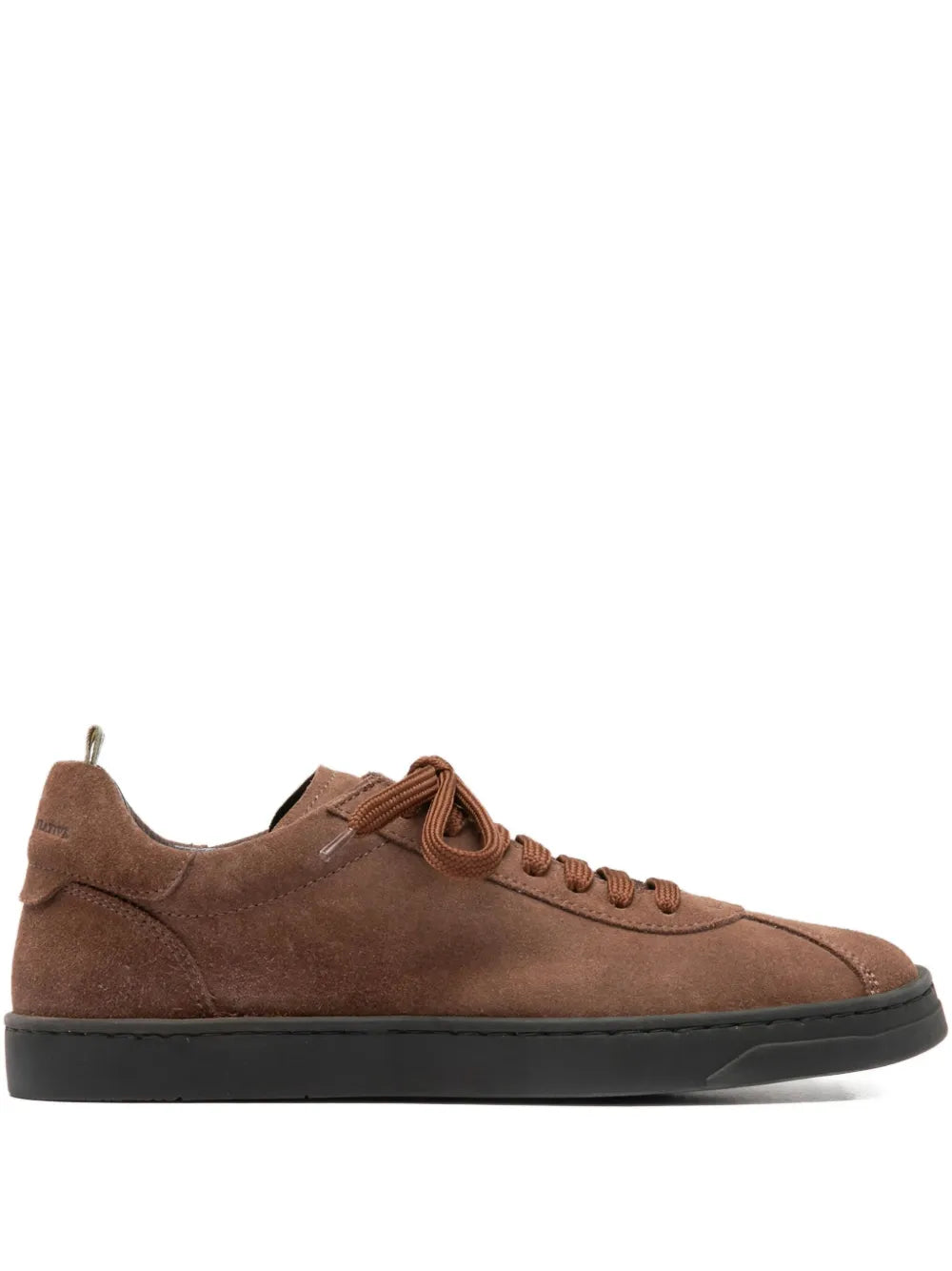 Officine Creative suede lace-up sneaker, brown with black rubber sole