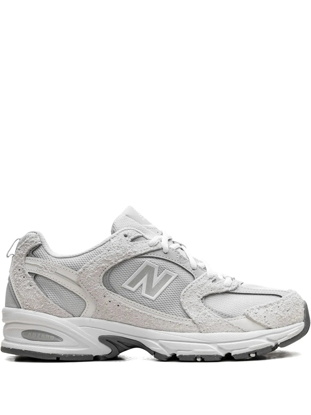 New Balance 530 light grey sneakers, lace-up with N logo and chunky sole