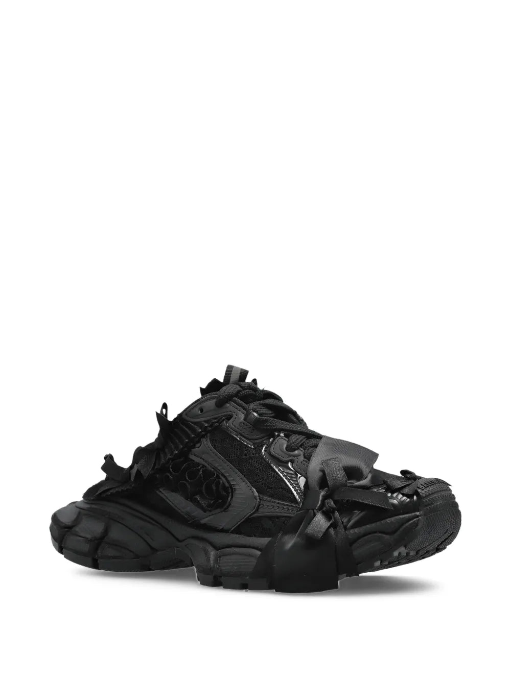 Balenciaga Wxlmc 1000 black lace-up sneakers, side view with bow-tie detail