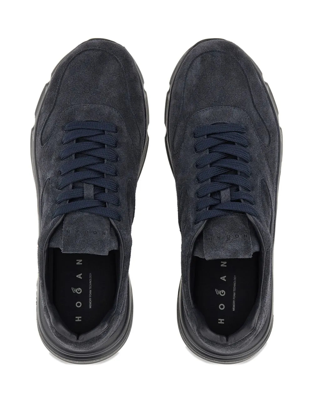 Hogan Hyperlight sneakers, dark blue with lace-up vamp and 'HOGAN' logo on tongue