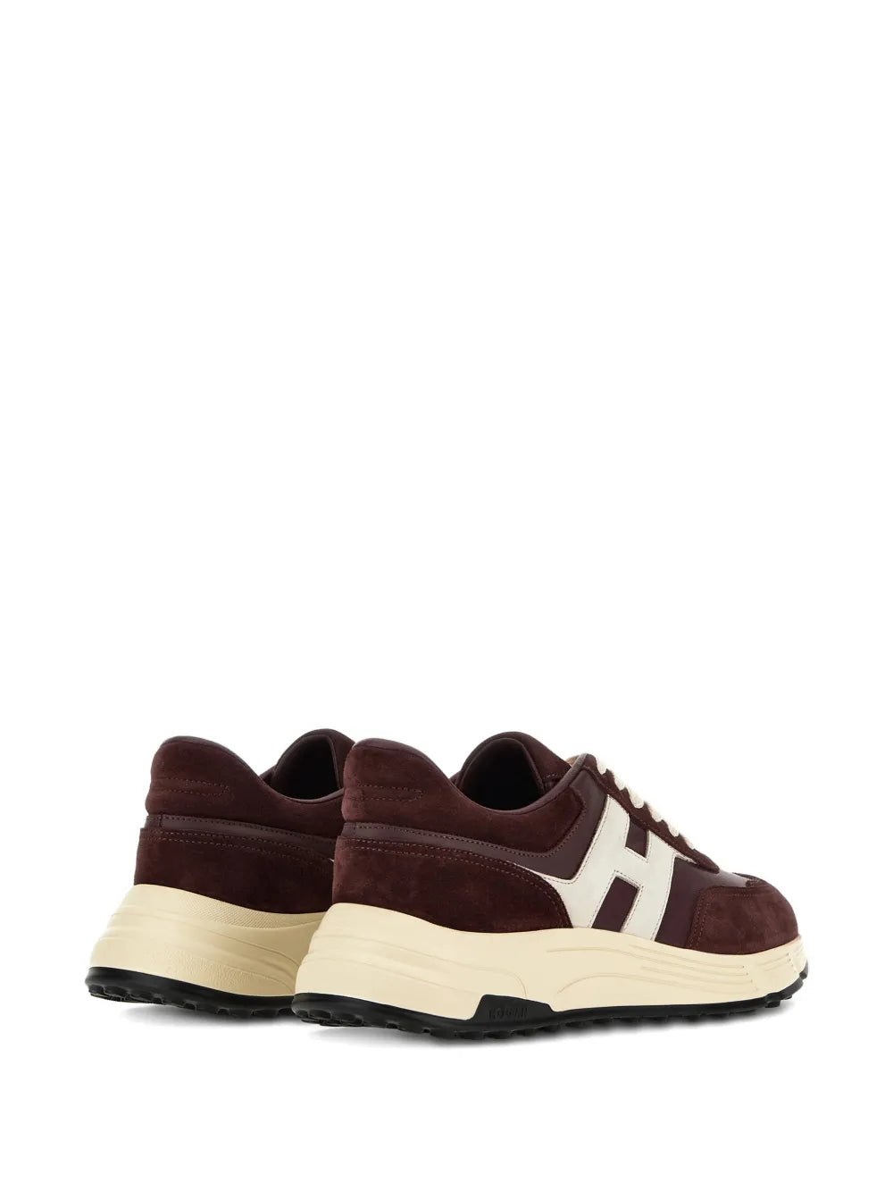 Hogan Hyperlight sneakers in burgundy with cream sole and rear heel panel
